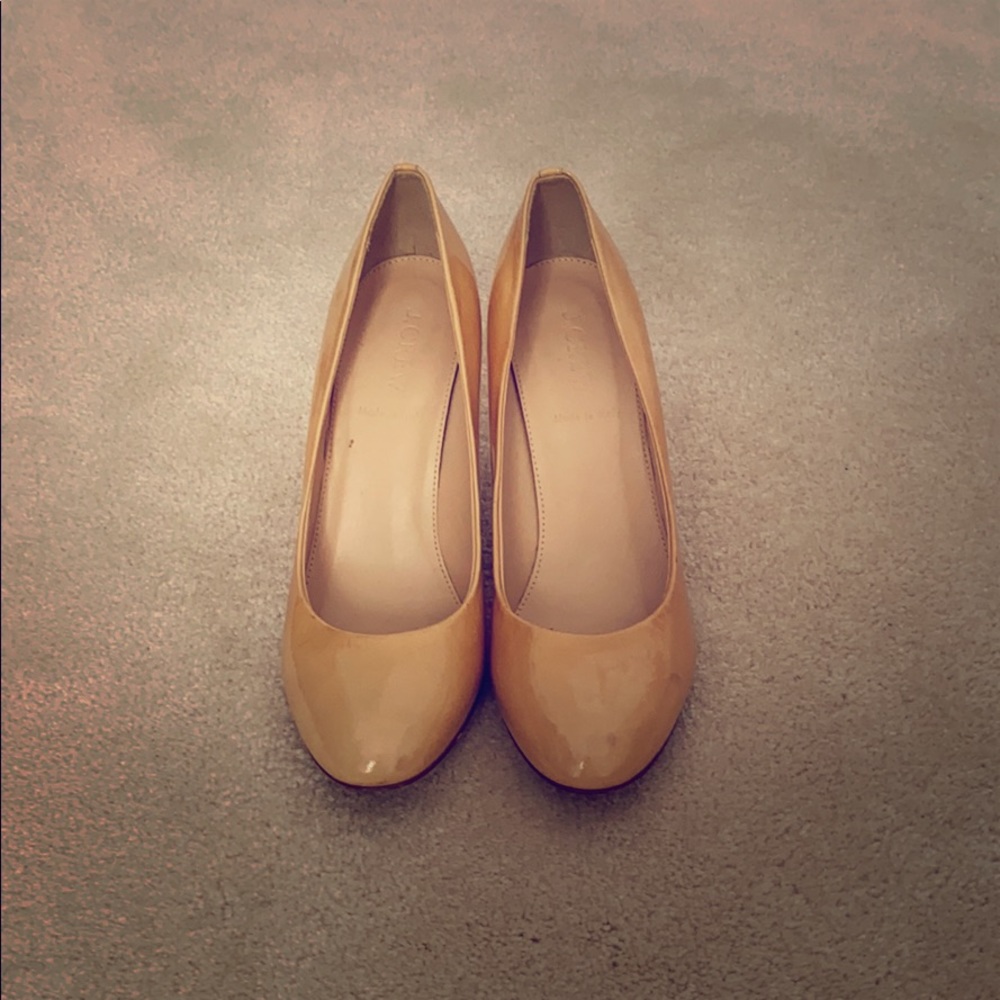 Nude Jcrew patent leather heels